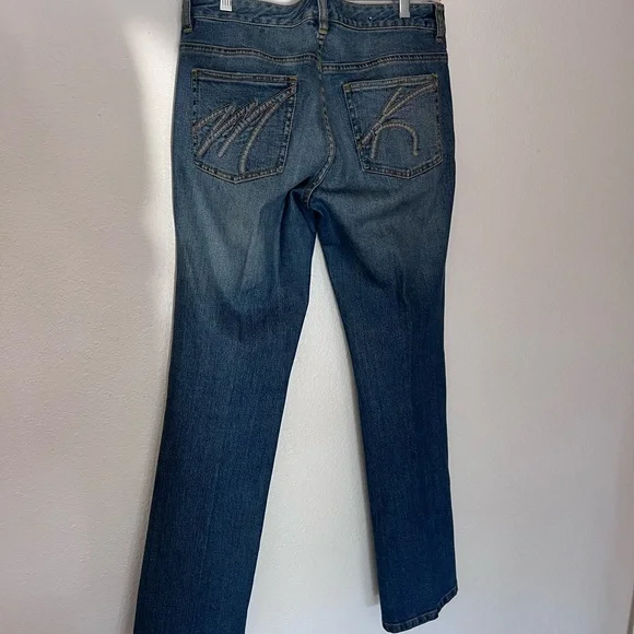 Michael Kors Womens 4 Bootcut Jeans Low Rise Comfort Denim Dark Wash - Picture 2 of 4